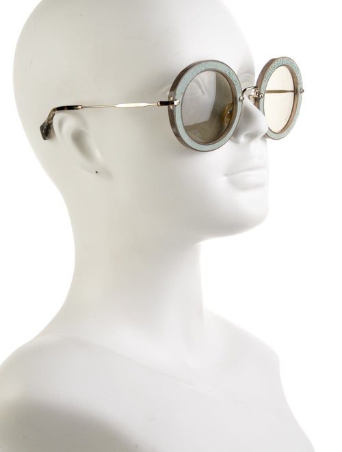 Miu Miu Round Mirrored Sunglasses
