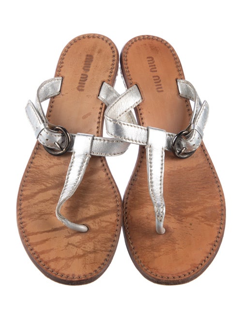 Miu Miu Leather Crystal Embellishments Slides