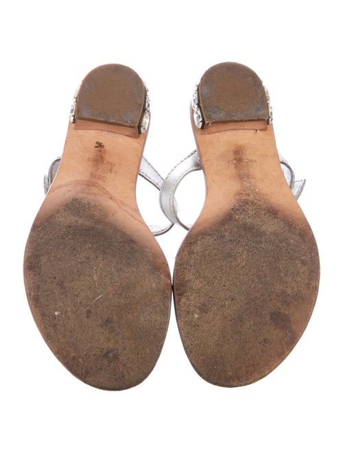 Miu Miu Leather Crystal Embellishments Slides