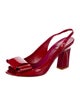 Miu Miu Patent Leather Bow Accents Slingback Sandals