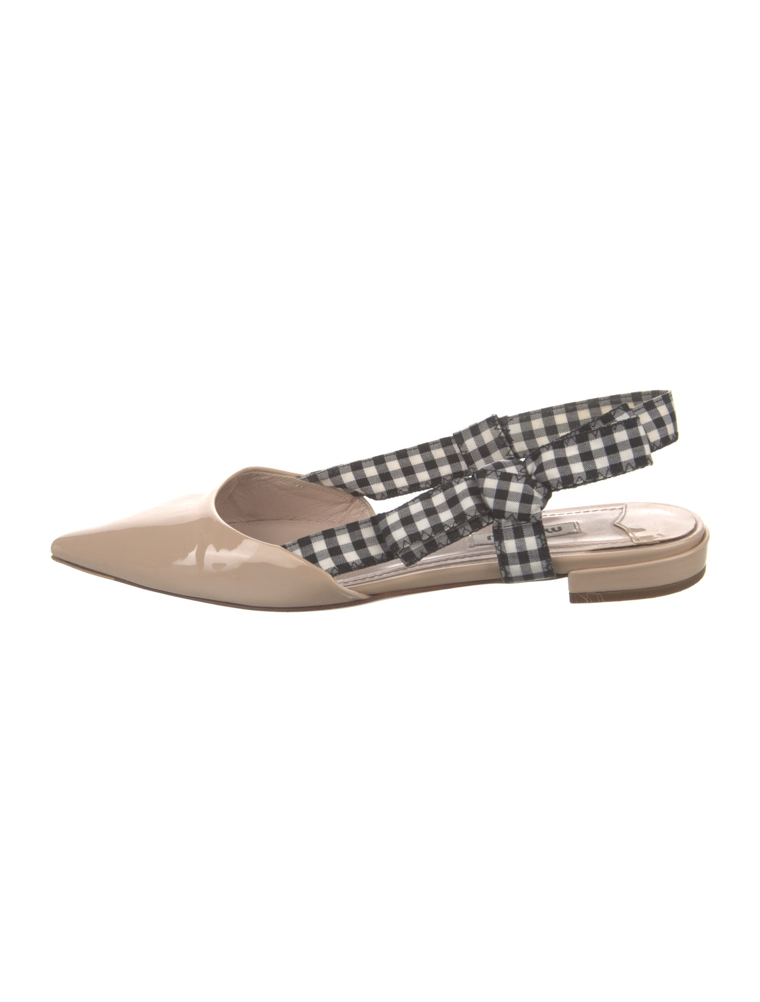 Miu Miu Patent Leather Printed Slingback Flats