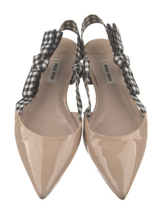 Miu Miu Patent Leather Printed Slingback Flats