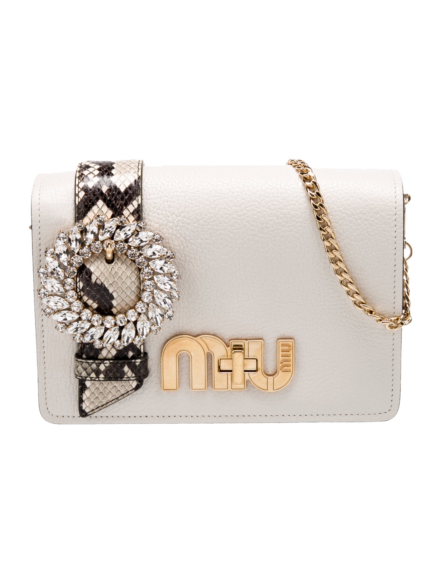 Miu Miu Leather Ayers Python Jewel Bag