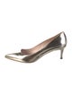 Miu Miu Leather Glitter Accents Pumps