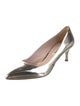 Miu Miu Leather Glitter Accents Pumps