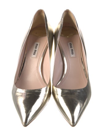 Miu Miu Leather Glitter Accents Pumps