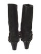 Miu Miu Leather Studded Accents Moto Boots