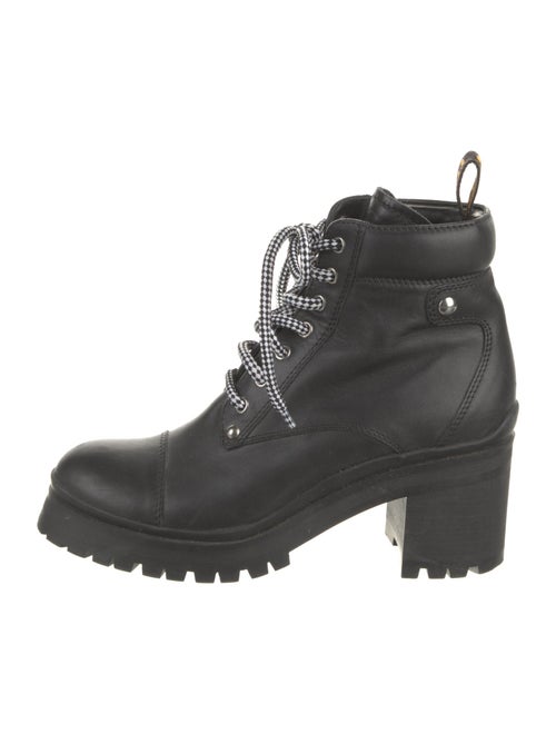 Miu Miu Leather Studded Accents Combat Boots