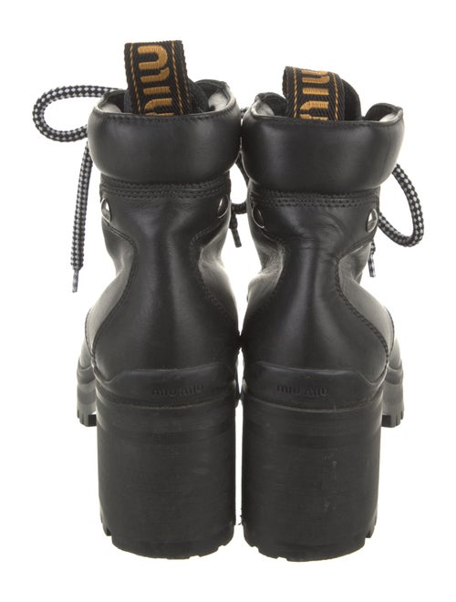 Miu Miu Leather Studded Accents Combat Boots