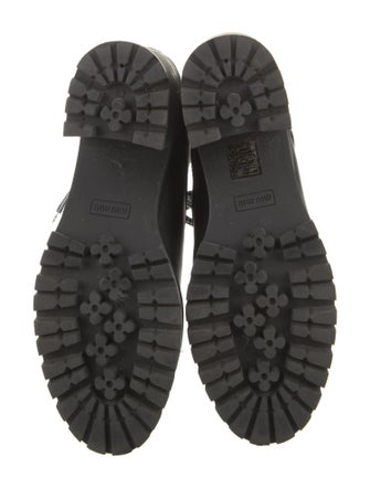 Miu Miu Leather Studded Accents Combat Boots