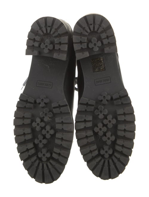 Miu Miu Leather Studded Accents Combat Boots