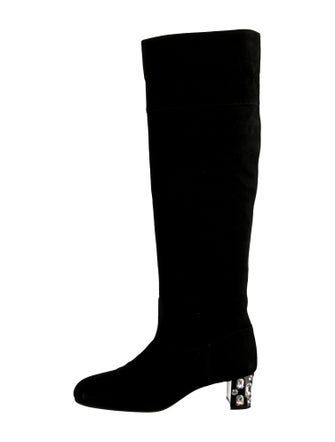 Miu Miu Suede Crystal Embellishments Boots