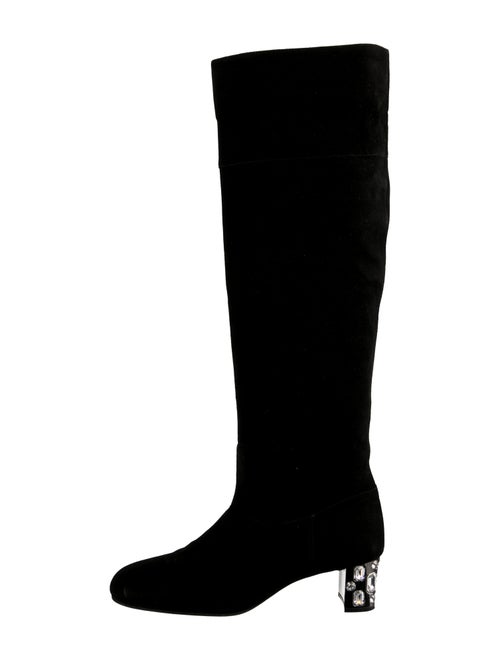 Miu Miu Suede Crystal Embellishments Boots