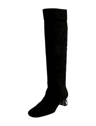 Miu Miu Suede Crystal Embellishments Boots