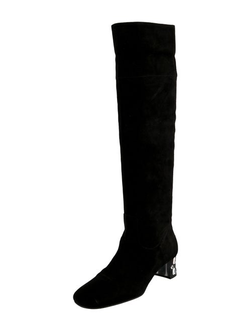 Miu Miu Suede Crystal Embellishments Boots