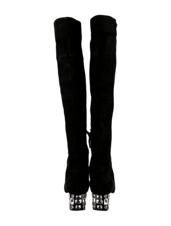 Miu Miu Suede Crystal Embellishments Boots