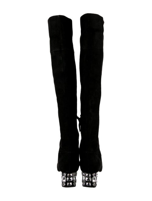 Miu Miu Suede Crystal Embellishments Boots