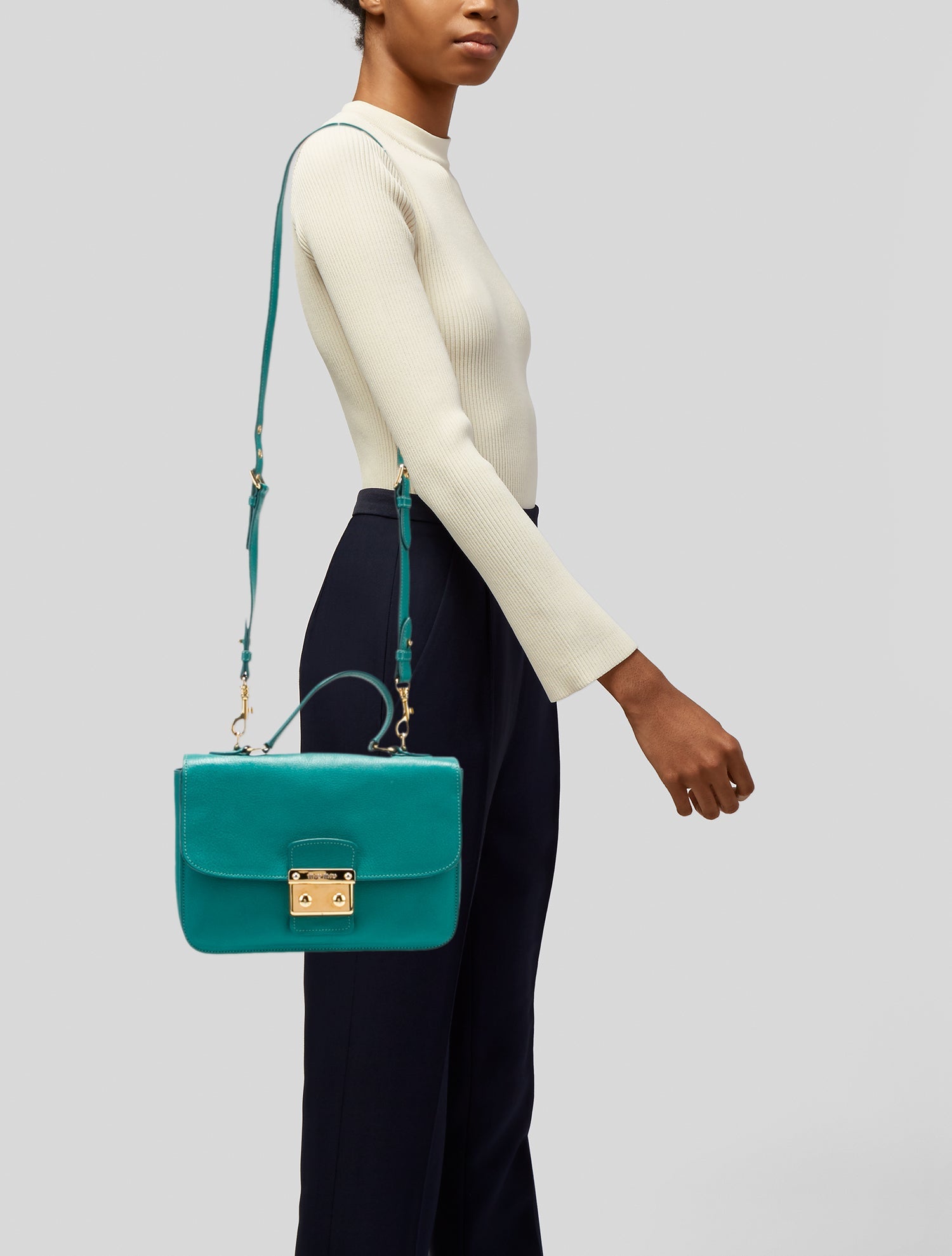 Miu Miu Leather Top Handle Bag