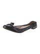 Miu Miu Patent Leather Bow Accents Ballet Flats