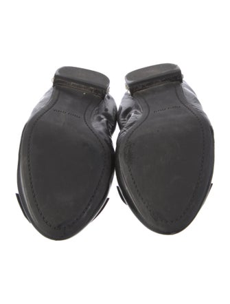 Miu Miu Patent Leather Bow Accents Ballet Flats