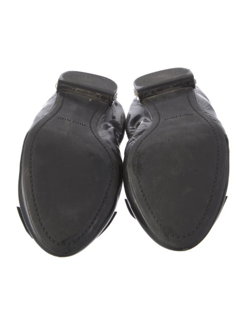 Miu Miu Patent Leather Bow Accents Ballet Flats