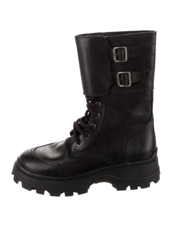 Miu Miu Leather Combat Boots