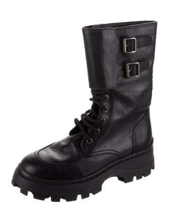 Miu Miu Leather Combat Boots