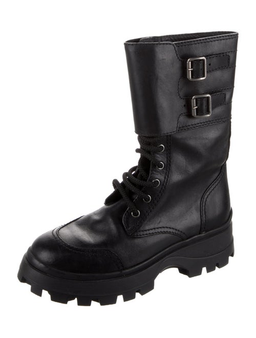 Miu Miu Leather Combat Boots