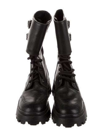 Miu Miu Leather Combat Boots