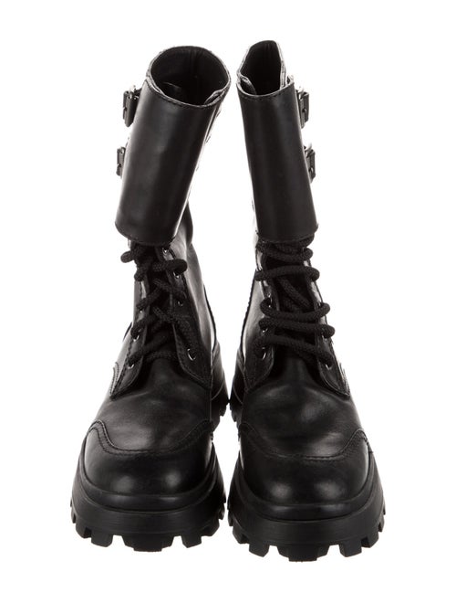 Miu Miu Leather Combat Boots