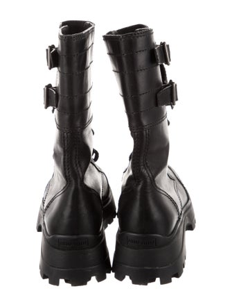 Miu Miu Leather Combat Boots