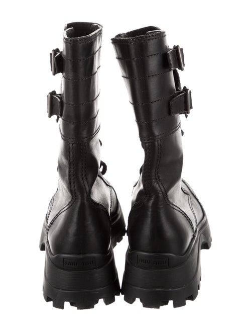Miu Miu Leather Combat Boots