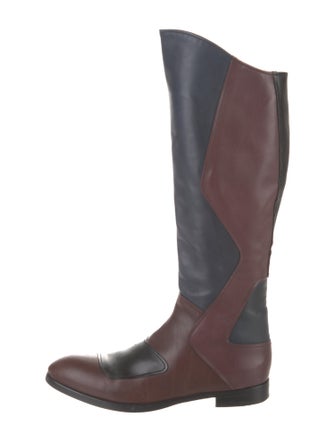 Miu Miu Leather Printed Riding Boots
