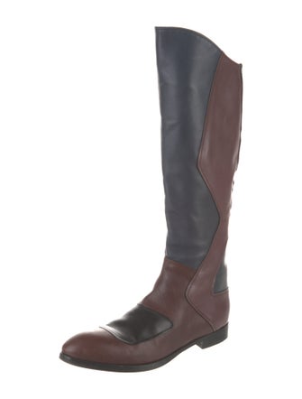 Miu Miu Leather Printed Riding Boots