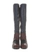 Miu Miu Leather Printed Riding Boots