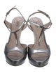 Miu Miu Leather Crystal Embellishments T-Strap Sandals