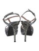 Miu Miu Leather Crystal Embellishments T-Strap Sandals