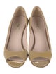 Miu Miu Patent Leather Leather Trim Embellishment Slingback Sandals