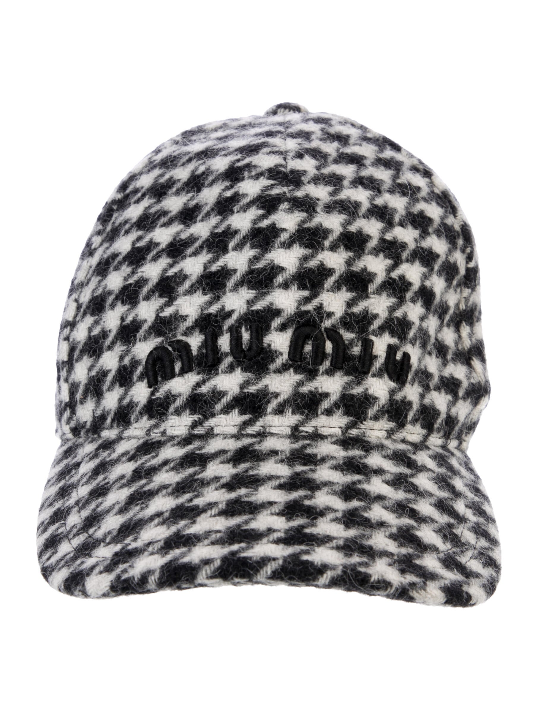 Miu Miu Gingham Logo Baseball Hat
