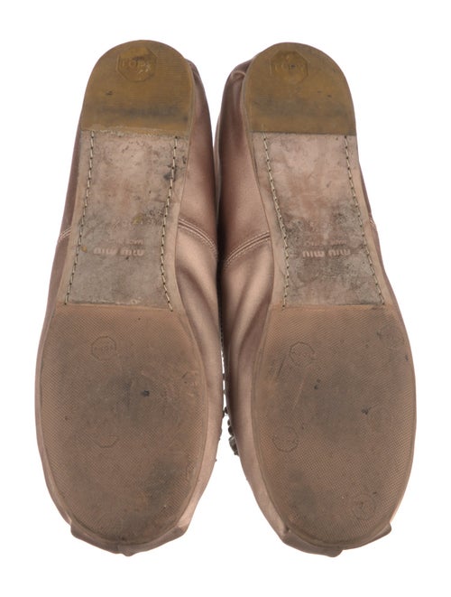 Miu Miu Leather Crystal Embellishments Mary Jane Flats