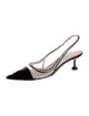 Miu Miu Patent Leather Crystal Embellishments Slingback Pumps