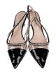 Miu Miu Patent Leather Crystal Embellishments Slingback Pumps