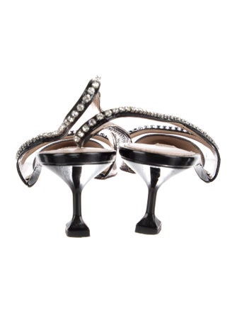 Miu Miu Patent Leather Crystal Embellishments Slingback Pumps