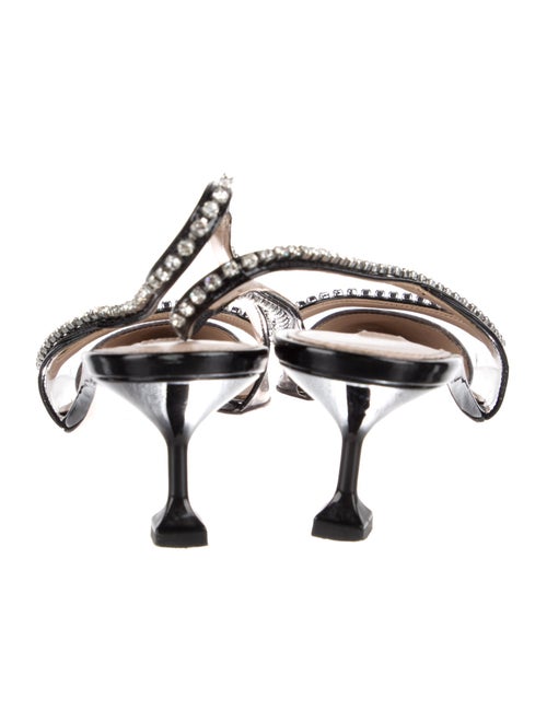 Miu Miu Patent Leather Crystal Embellishments Slingback Pumps