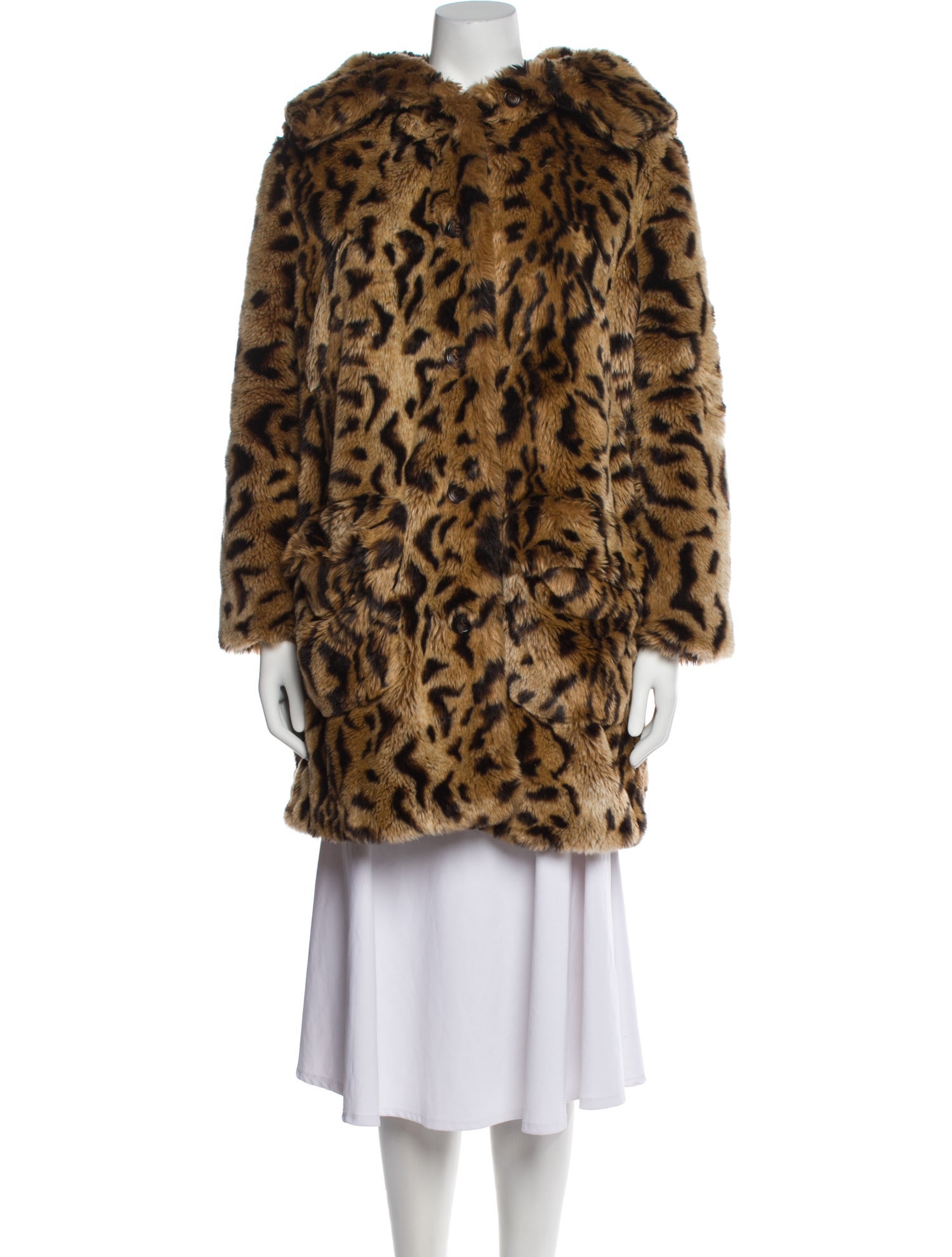 Miu Miu 2014 Animal Print Faux Fur Coat