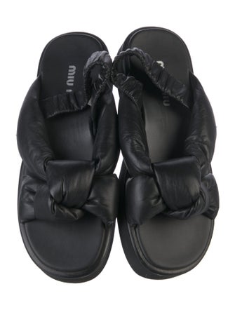 Miu Miu Leather Slingback Sandals