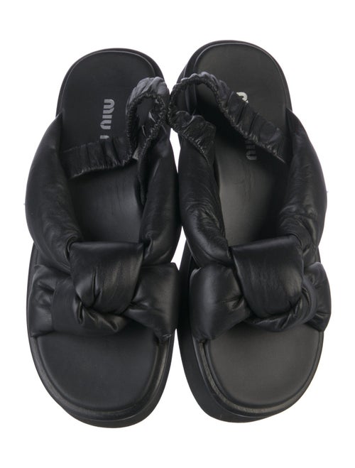 Miu Miu Leather Slingback Sandals