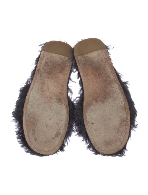 Miu Miu Shearling Crystal Embellishments Slides