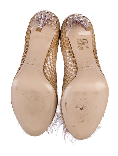 Miu Miu Mesh Crystal Embellishments Pumps