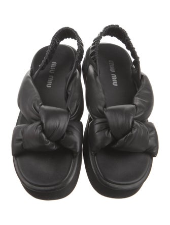 Miu Miu Leather Slingback Sandals